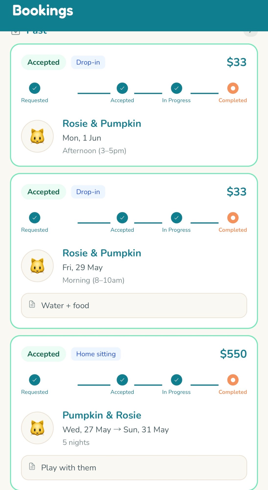 Track bookings in the PetStay app
